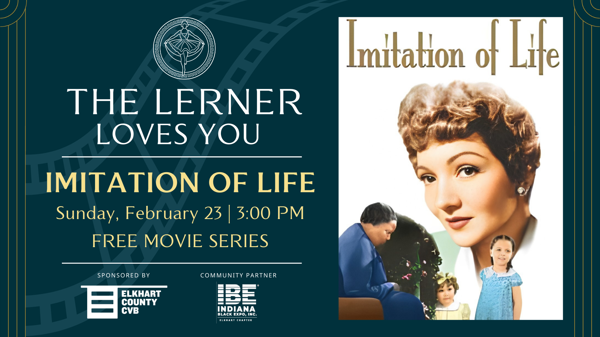 Event banner for "The Lerner Loves You" featuring "Imitation of Life"