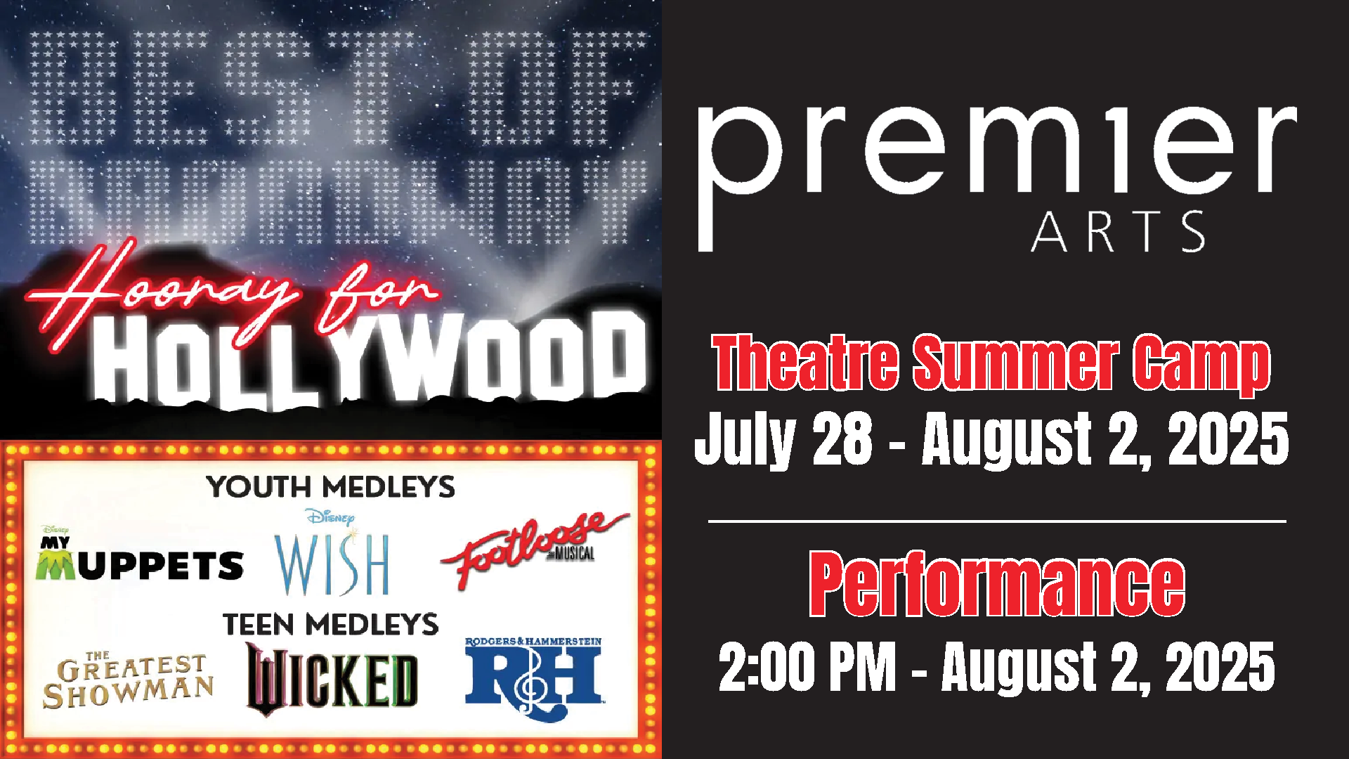 Event banner for Premier Arts: Best of Broadway - Hooray for Hollywood