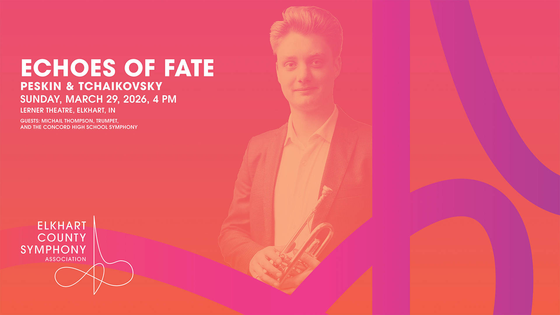 Event banner for Elkhart County Symphony - Echoes of Fate