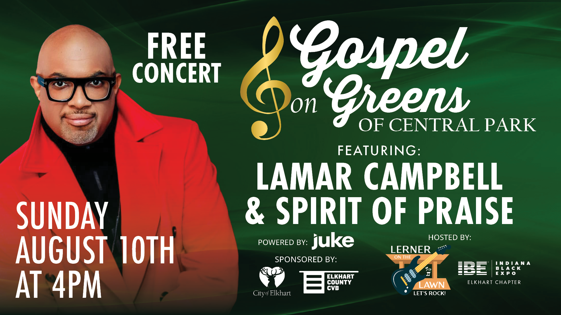 Event banner for Lerner on the Lawn: Lamar Campbell & Spirit of Praise