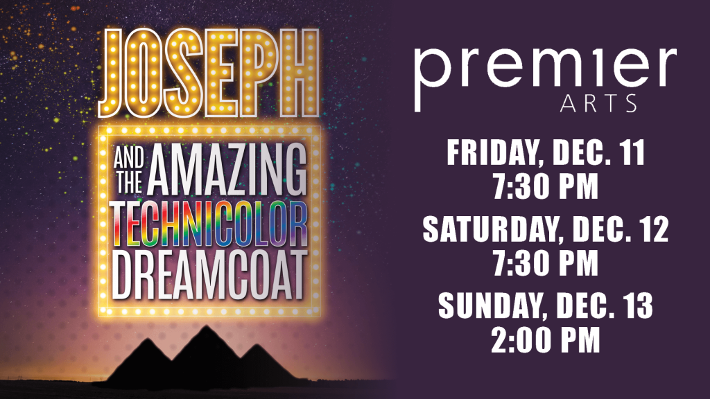 Event banner for Premier Arts: Joseph and the Amazing Technicolor Dreamcoat