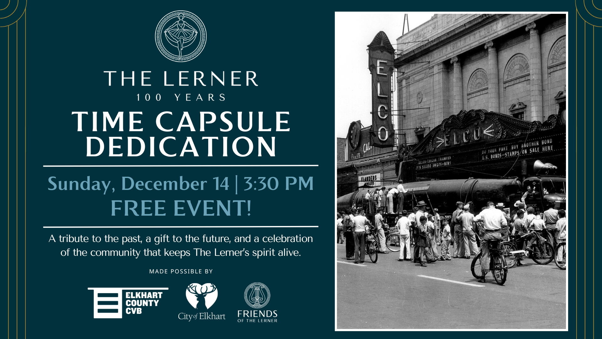 Event banner for The Lerner 100 Years: Time Capsule Dedication