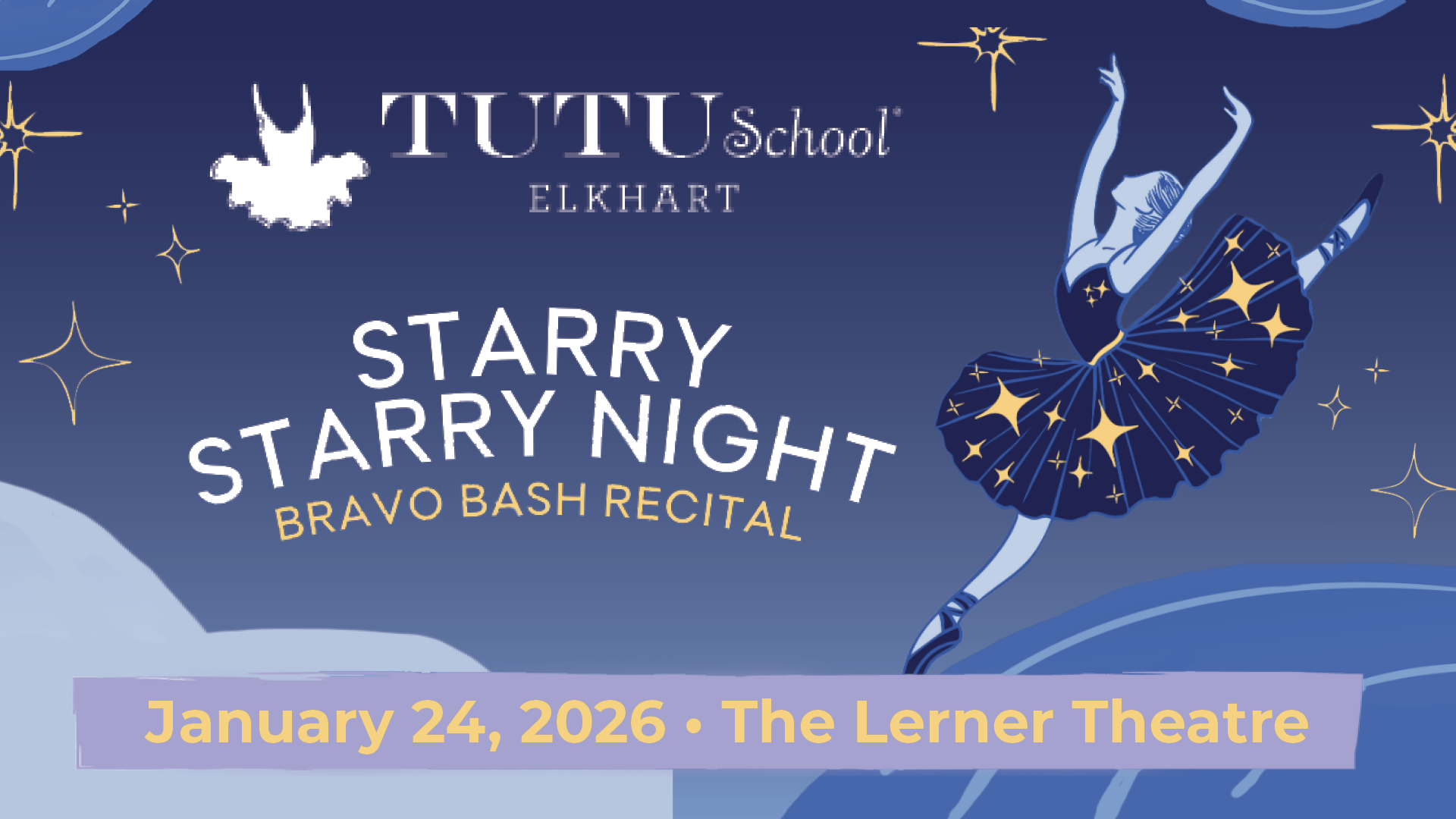 Event banner for "Tutu School: Starry Starry Night Bravo Bash Recital"