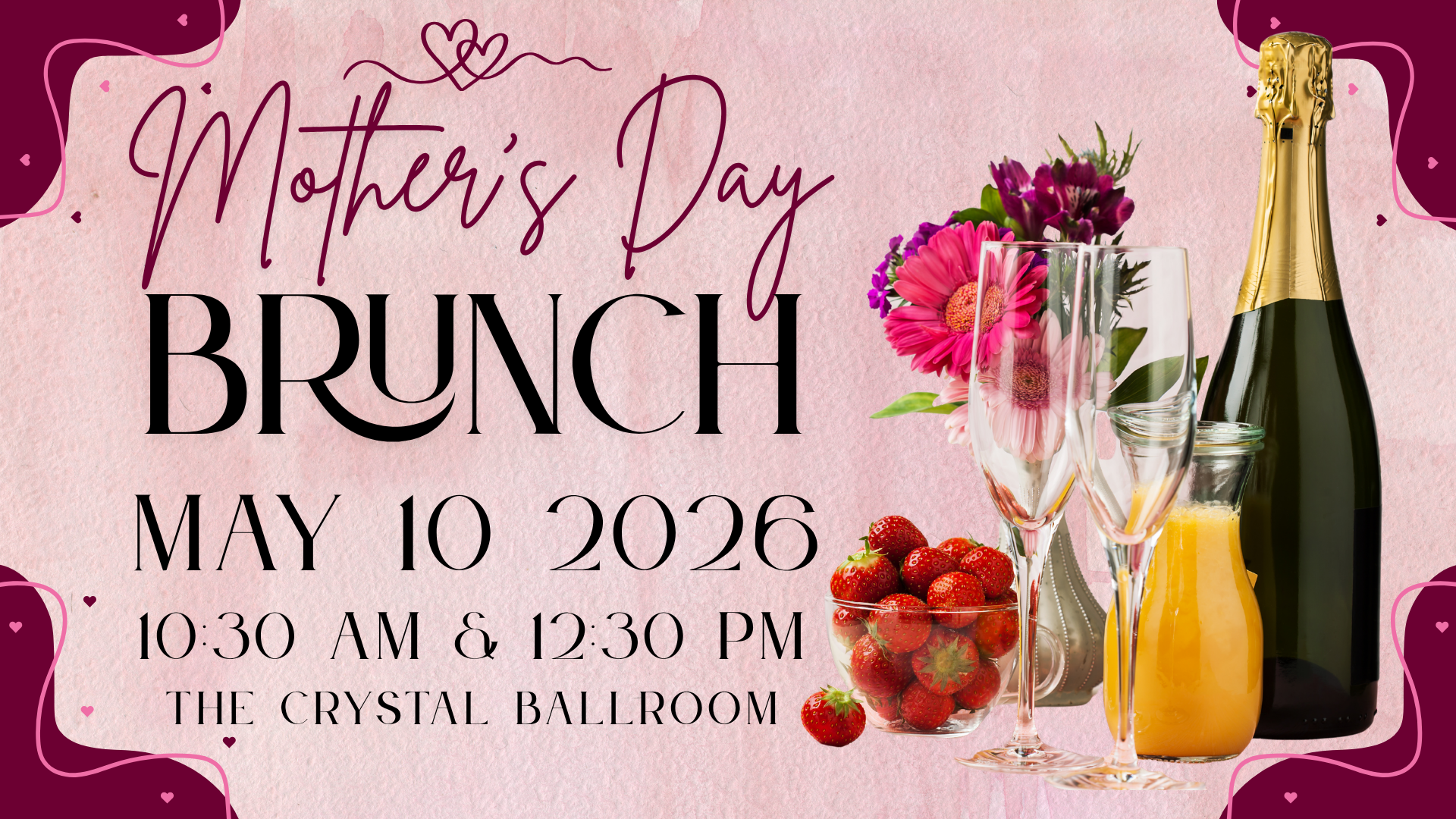Event banner for 2026 Mother's Day Brunch in The Crystal Ballroom