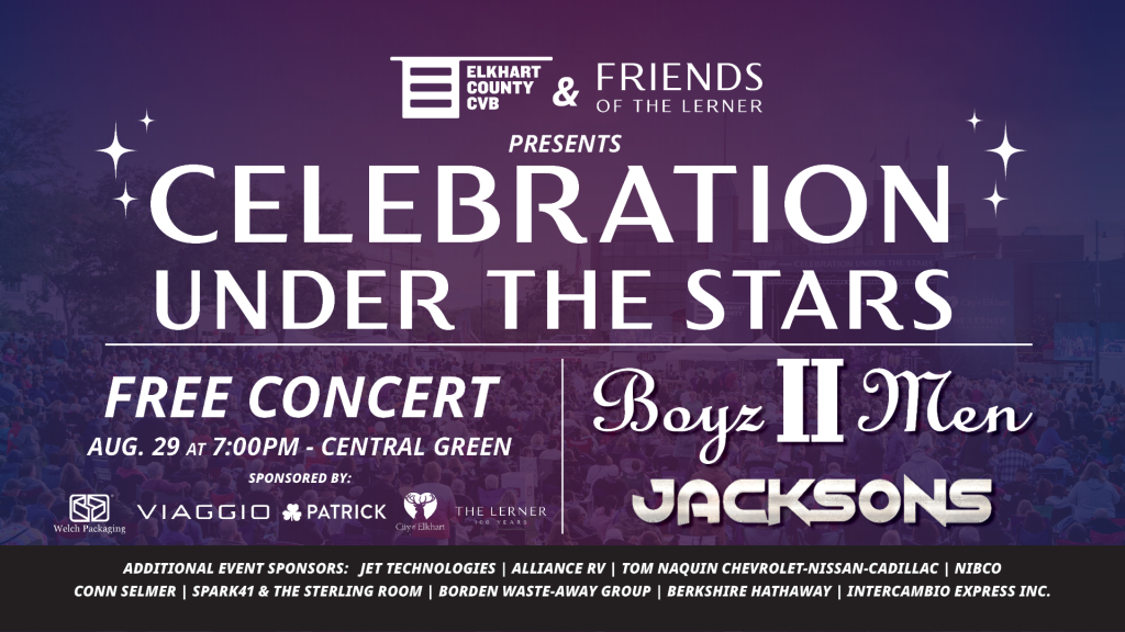 Event banner for Celebration Under the Stars featuring Boyz II Men with special guest Jacksons