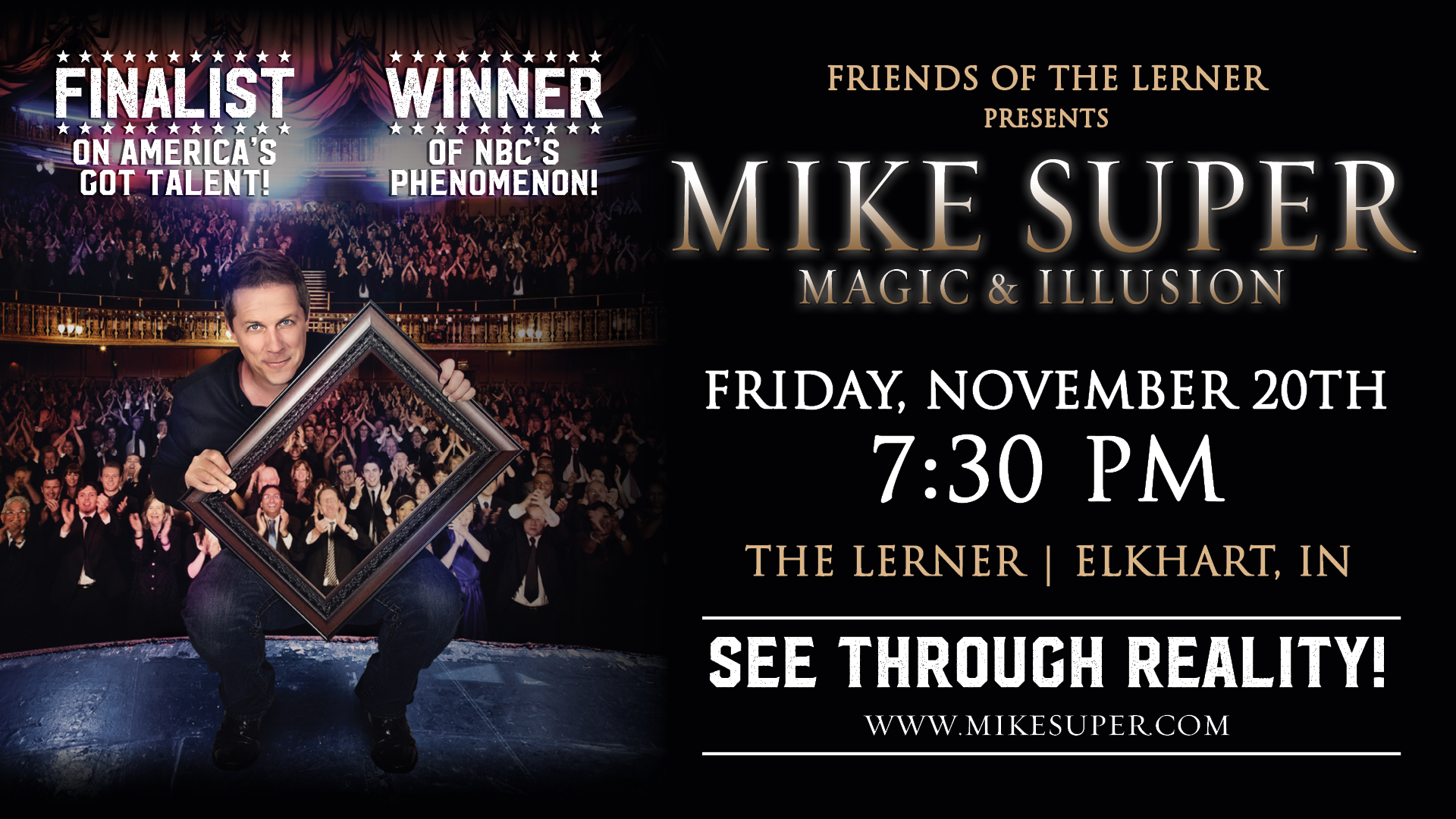 Event Banner for Friends of the Lerner presents: Mike Super - Magic & Illusion